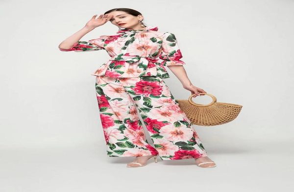 women039s two piece pants french country style big flower printing beautiful fashionable retro middle sleeve waist shirt trouse6440483, White
women039s two piece pants french country style big flower printing beautiful fashionable retro middle sleeve waist shirt trouse6440483, White