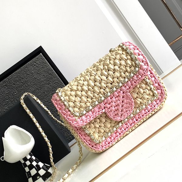 designer cf flap bag straw genuine leather inside fashion women crosboody bags pink beige luxury dress purse for lady with box
designer cf flap bag straw genuine leather inside fashion women crosboody bags pink beige luxury dress purse for lady with box
