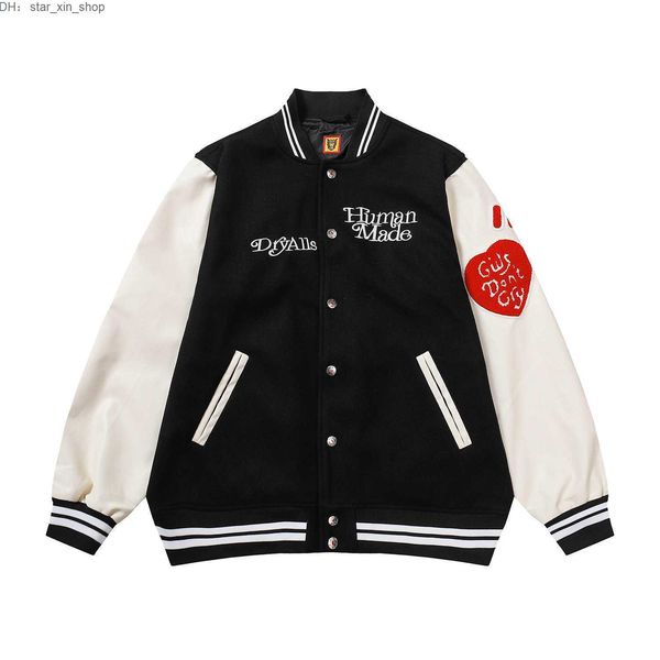 men's coat baseball uniform human make jacket cotton nigo girls don t cry love leather sleeve men women lovers fashion ins celebrity 1c, Black;brown
men's coat baseball uniform human make jacket cotton nigo girls don t cry love leather sleeve men women lovers fashion ins celebrity 1c, Black;brown