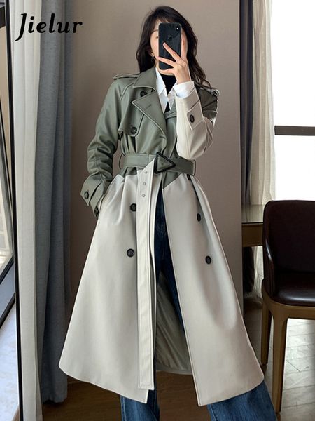 womens wool blends jielur women coat autumn windbreaker jacket female green trench quality clothing leather stitching windproof long ladies, Black
womens wool blends jielur women coat autumn windbreaker jacket female green trench quality clothing leather stitching windproof long ladies, Black