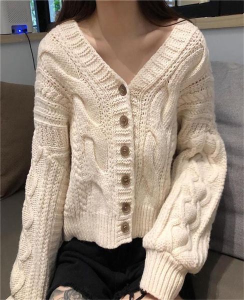 women sweater autumn vneck long sleeve black short knitted jacket cardigans simple warm cardigan female plus size jumper 2011278206532, White;black
women sweater autumn vneck long sleeve black short knitted jacket cardigans simple warm cardigan female plus size jumper 2011278206532, White;black