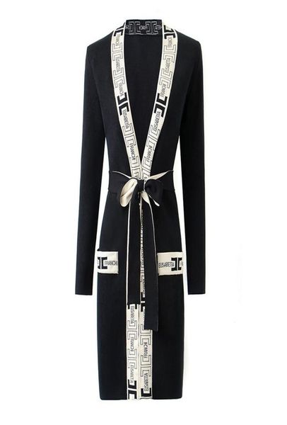 highquality french style vneck geometric pattern belt sweaters coat8258965, White;black
highquality french style vneck geometric pattern belt sweaters coat8258965, White;black