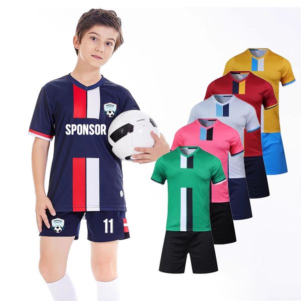 outdoor tshirts kids football uniforms boys girl soccer jerseys custom children jersey set child sport suits 230821, Gray;blue
outdoor tshirts kids football uniforms boys girl soccer jerseys custom children jersey set child sport suits 230821, Gray;blue