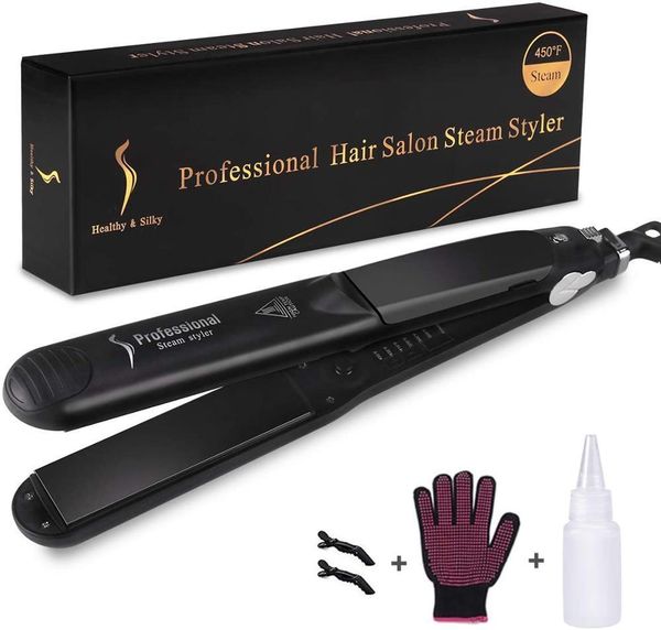 hair straighteners 2 in 1 steam hair straightener professional hair iron adjustable temperature fast heating hair straightening hair curling, Black
hair straighteners 2 in 1 steam hair straightener professional hair iron adjustable temperature fast heating hair straightening hair curling, Black