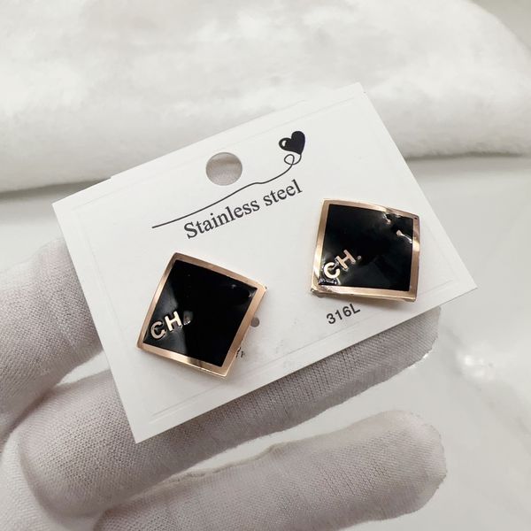 elegant original branded designer square black c stud 316l stainless steel 18k gold rose women letter logo engrave earrings wedding jewelry, Golden;silver
elegant original branded designer square black c stud 316l stainless steel 18k gold rose women letter logo engrave earrings wedding jewelry, Golden;silver
