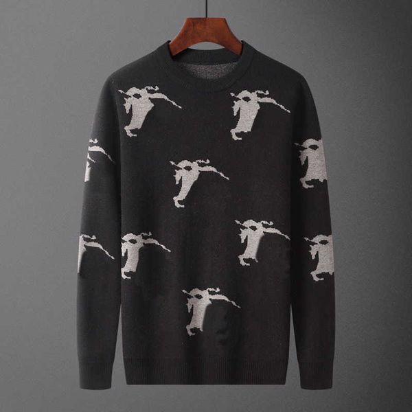 war horse jacquard sweater mens pullover coat round neck hoodie burb loose sweatshirt designer long sleeved t shirt warm wool knitted sweate, White;black
war horse jacquard sweater mens pullover coat round neck hoodie burb loose sweatshirt designer long sleeved t shirt warm wool knitted sweate, White;black