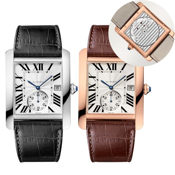 watches mens square tank montre de luxe rose gold lovers automatic mechanical watches stainless steel leather strap 36x48mm, Slivery;brown
watches mens square tank montre de luxe rose gold lovers automatic mechanical watches stainless steel leather strap 36x48mm, Slivery;brown