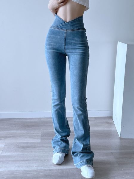 women's jeans full elastic no zipper high waist hip denim flared pants retro american female 230821, Blue
women's jeans full elastic no zipper high waist hip denim flared pants retro american female 230821, Blue