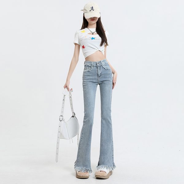 women's jeans contrast vintage blue bell bottom wide leg tassel female's flare pants korean style 230821
women's jeans contrast vintage blue bell bottom wide leg tassel female's flare pants korean style 230821