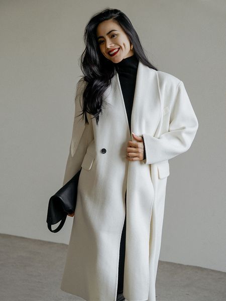 womens wool blends chirs xiaoqianwinter moroccoautumn and winter woolen silhouette loose shoulder pad cashmere long coat 230818, Black
womens wool blends chirs xiaoqianwinter moroccoautumn and winter woolen silhouette loose shoulder pad cashmere long coat 230818, Black