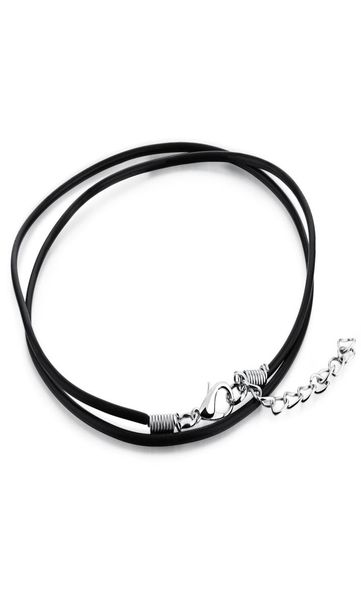 who mens women black leather cord necklace rope chain with stainless steel extend chain adjustable6956857, Silver
who mens women black leather cord necklace rope chain with stainless steel extend chain adjustable6956857, Silver