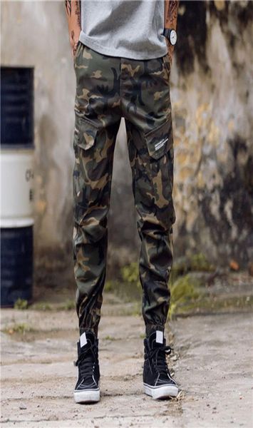 

new arrival fashion mens camouflage jogging pants zipper overalls beam foot trousers irregular pants hip hop mens pants 28402014912, Black