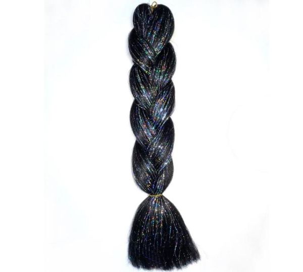 human ponytails 100g 24quot bling hair synthetic jumbo braid mixed metallic glitter twinkle tinsel6282941, Black
human ponytails 100g 24quot bling hair synthetic jumbo braid mixed metallic glitter twinkle tinsel6282941, Black