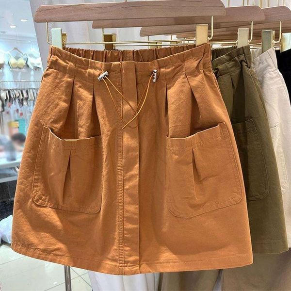large size drawstring skirt for women summer style slim showing anti revealing casual all matching khaki work, Black
large size drawstring skirt for women summer style slim showing anti revealing casual all matching khaki work, Black