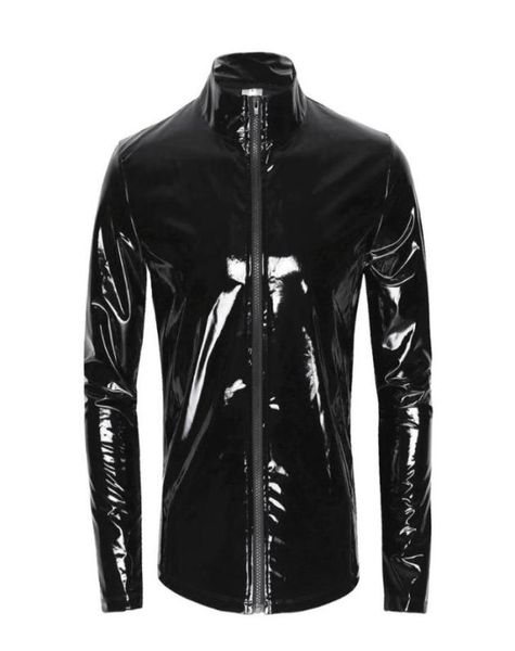 mens glossy pvc leather shirt male shiny metallic patent jacket sexi erotic shaping sheath latex casual coat9051800, Black;brown
mens glossy pvc leather shirt male shiny metallic patent jacket sexi erotic shaping sheath latex casual coat9051800, Black;brown