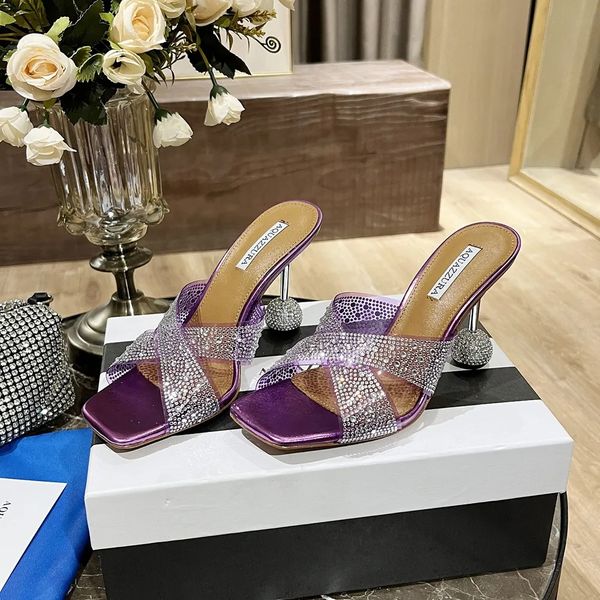 summer charms crystal slippers mules women's sandals slide high-heeled shoes rhinestone pu slip sleeve open-toe luxury designer street, Black 
summer charms crystal slippers mules women's sandals slide high-heeled shoes rhinestone pu slip sleeve open-toe luxury designer street, Black