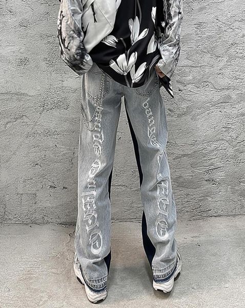 letter embroidery straight denim trousers men and women high street oversize washed ripped jeans pants68847224886695, Blue
letter embroidery straight denim trousers men and women high street oversize washed ripped jeans pants68847224886695, Blue