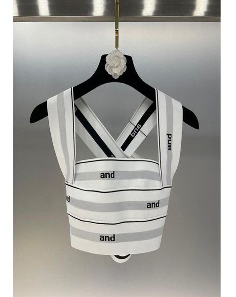 2022 crops vest runway fashion summer women letters stripe lady tanks elastic bandage sleeveless stretch crops vest2359203, White
2022 crops vest runway fashion summer women letters stripe lady tanks elastic bandage sleeveless stretch crops vest2359203, White