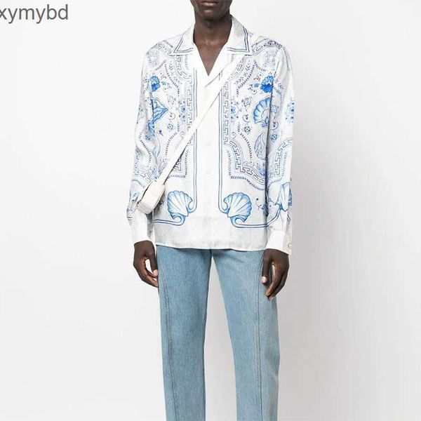 fanglue casablanca 23ss white marble swan mens and womens fashion hawaiian long sleeve shirt, White;black
fanglue casablanca 23ss white marble swan mens and womens fashion hawaiian long sleeve shirt, White;black