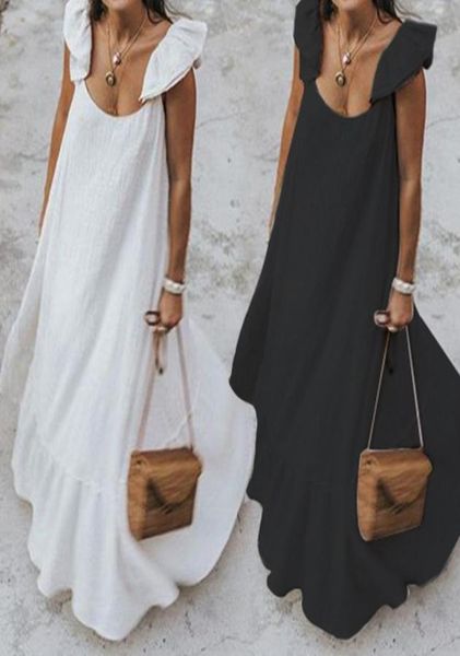 womens dress 2020 summer ruffles sundress women bohemian solid maxi dress casual loose female sleeveless robe long vestidos plus s5384045, Black;gray
womens dress 2020 summer ruffles sundress women bohemian solid maxi dress casual loose female sleeveless robe long vestidos plus s5384045, Black;gray