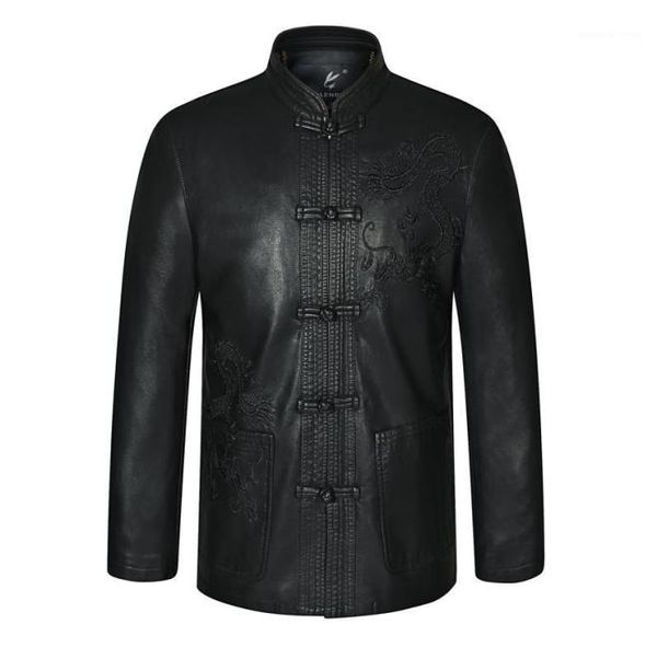 mens black ethnic tang suit mandarin collar leather kong fu jackets dragon embroidery fur coat traditional chinese garments men05265317
mens black ethnic tang suit mandarin collar leather kong fu jackets dragon embroidery fur coat traditional chinese garments men05265317