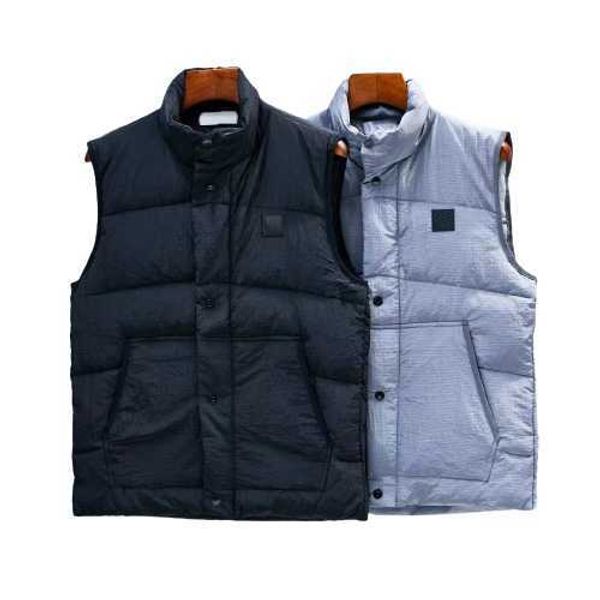 autumn and winter stone simple metal nylon tooling function stand collar down fashion casual vest, Black;white
autumn and winter stone simple metal nylon tooling function stand collar down fashion casual vest, Black;white