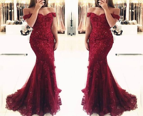 wine red burgundy prom dress lace mermaid appliques offtheshoulder evening dresses 2019 vestido de festa beaded sequins long pro2675443, Black
wine red burgundy prom dress lace mermaid appliques offtheshoulder evening dresses 2019 vestido de festa beaded sequins long pro2675443, Black