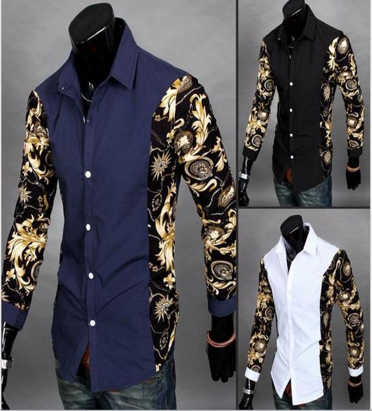 fashionmen part print floral pattern design turn down collar long sleeve patchwork men dress shirt 2349343, White;black
fashionmen part print floral pattern design turn down collar long sleeve patchwork men dress shirt 2349343, White;black
