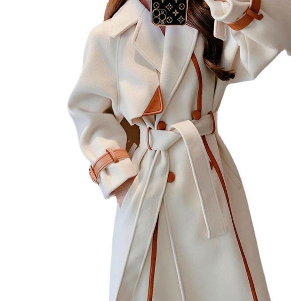office lady wool tweed coat women039s mid autumn and winter long large lapel design feeling color matching thickened woolen coa8746508, Black
office lady wool tweed coat women039s mid autumn and winter long large lapel design feeling color matching thickened woolen coa8746508, Black