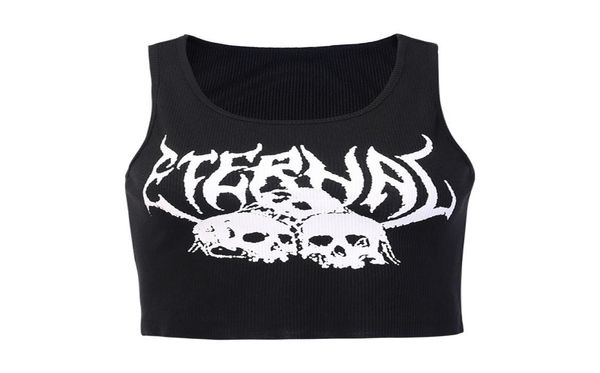 dark gorhic symbol skull eternal letter printed knit short tank women girls summer crop punk tanks vest sleeveless camis 21032124378, White
dark gorhic symbol skull eternal letter printed knit short tank women girls summer crop punk tanks vest sleeveless camis 21032124378, White