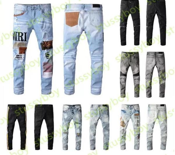 fashion mens designer jeans ripped denim pants luxury hip hop distressed zipper trousers for male size 28403260908, Blue
fashion mens designer jeans ripped denim pants luxury hip hop distressed zipper trousers for male size 28403260908, Blue