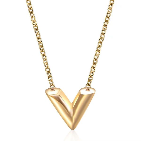 fashion designer pendant necklace minimalist v-letter titanium steel non fading collarbone women's necklace, Silver
fashion designer pendant necklace minimalist v-letter titanium steel non fading collarbone women's necklace, Silver