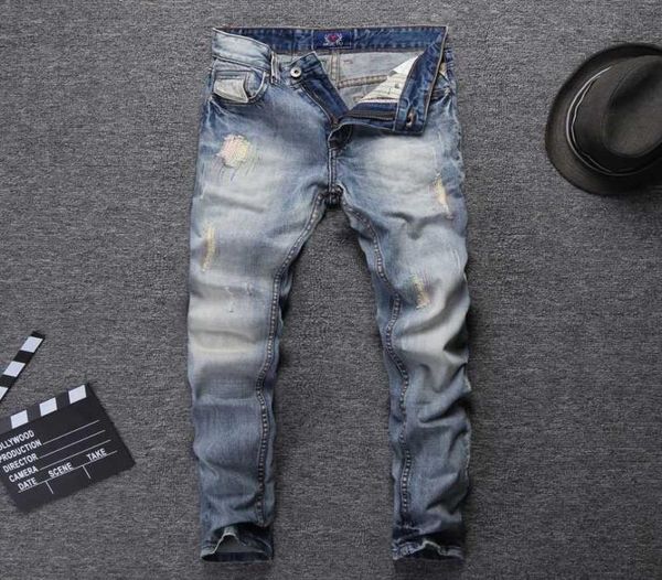 men039s jeans italian style fashion men light blue slim fit ripped vintage denim pants streetwear hip hop homme1039650
men039s jeans italian style fashion men light blue slim fit ripped vintage denim pants streetwear hip hop homme1039650