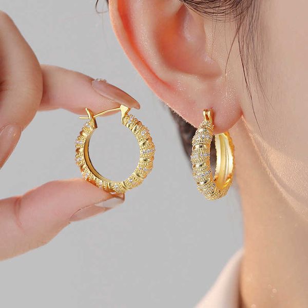 french premium style zircon ring earrings with light luxury style earrings personalized earrings, Golden
french premium style zircon ring earrings with light luxury style earrings personalized earrings, Golden