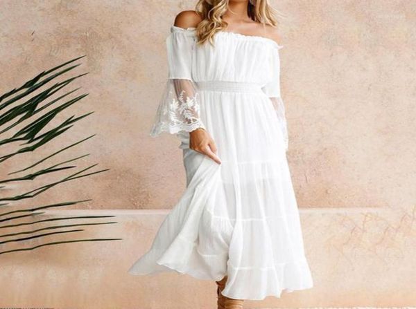 summer fashion white dress beach women off shoulder lace patchwork solid color long flare sleeve maxi casual dresses3484073, Black;gray
summer fashion white dress beach women off shoulder lace patchwork solid color long flare sleeve maxi casual dresses3484073, Black;gray