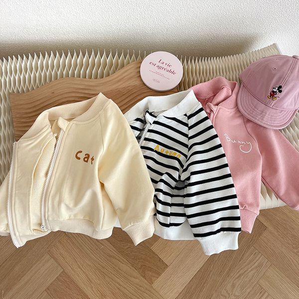 jackets lovely baby boy girl baseball jacket 0-4years toddler kids long sleeve zipper cartoon pattern striped coat active spring clothes 230, Blue;gray
jackets lovely baby boy girl baseball jacket 0-4years toddler kids long sleeve zipper cartoon pattern striped coat active spring clothes 230, Blue;gray