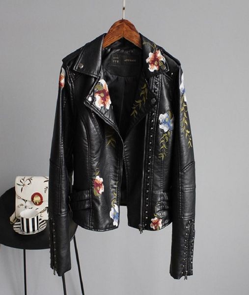 2020 brand women jackets floral print embroidery soft leather female jacket coat casual pu motorcycle punk outerwear8342552, Black
2020 brand women jackets floral print embroidery soft leather female jacket coat casual pu motorcycle punk outerwear8342552, Black