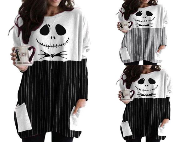 women leisure casual holiday halloween jack skellington printed round neck longsleeve pockets short dress4414493, Black;gray
women leisure casual holiday halloween jack skellington printed round neck longsleeve pockets short dress4414493, Black;gray
