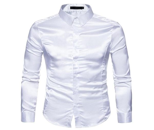 mens white silk shirt fashion satin men social casual slim fit long sleeve dress s male camisa masculina 2203224022413, White;black
mens white silk shirt fashion satin men social casual slim fit long sleeve dress s male camisa masculina 2203224022413, White;black
