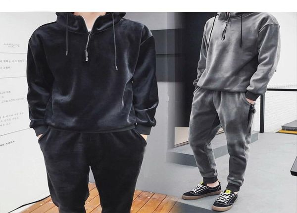 men039s tracksuits autumn winter soft warm men hoody hoodie and jogger pants 2pieces outfit velour tracksuit korean gold fashio4051338, Gray
men039s tracksuits autumn winter soft warm men hoody hoodie and jogger pants 2pieces outfit velour tracksuit korean gold fashio4051338, Gray