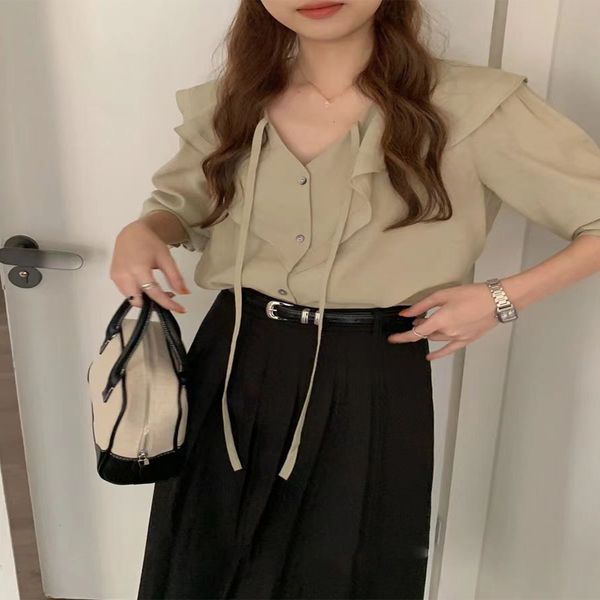 miss french ruffle lace up long sleeve shirt for women autumn chic gentle style casual shirt top, White
miss french ruffle lace up long sleeve shirt for women autumn chic gentle style casual shirt top, White