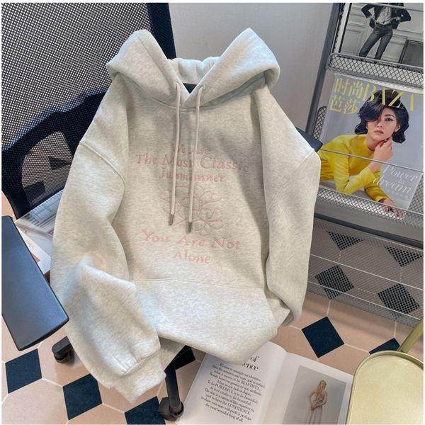women s hoodies sweatshirts grey women sweatshirt plush hooded embroidery vintage long sleeve korean fashion casual y2k style autumn female, Black
women s hoodies sweatshirts grey women sweatshirt plush hooded embroidery vintage long sleeve korean fashion casual y2k style autumn female, Black