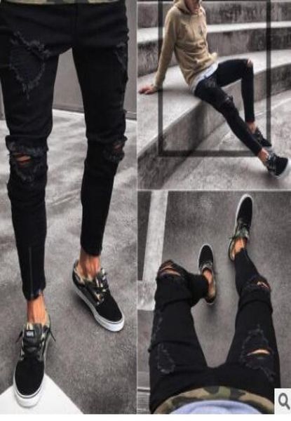 mens black ripped hiphop jeans fashion clothing zipper designer pencil pants slim fit trousers8538858, Blue
mens black ripped hiphop jeans fashion clothing zipper designer pencil pants slim fit trousers8538858, Blue