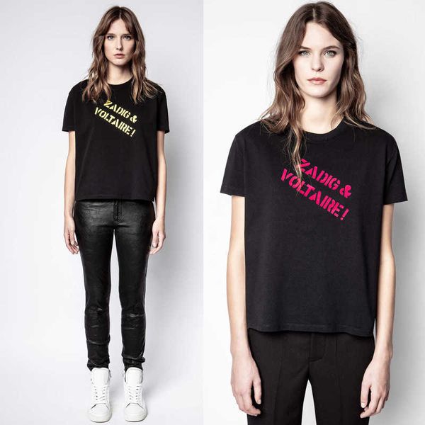 zadig voltaire women's t-shirts 23ss designer t shirt zv women's black loose pure english letter flocking printed short sleeve t-s, White
zadig voltaire women's t-shirts 23ss designer t shirt zv women's black loose pure english letter flocking printed short sleeve t-s, White