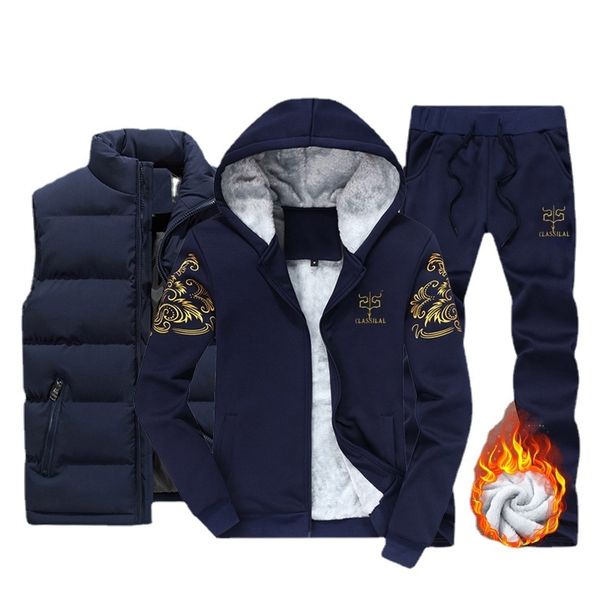 men s tracksuits brand autumn winter thick zipper hooded sweatshirt coat pants vest jackets 3 pieces sets tracksuit men outfit sportswear se, Gray
men s tracksuits brand autumn winter thick zipper hooded sweatshirt coat pants vest jackets 3 pieces sets tracksuit men outfit sportswear se, Gray