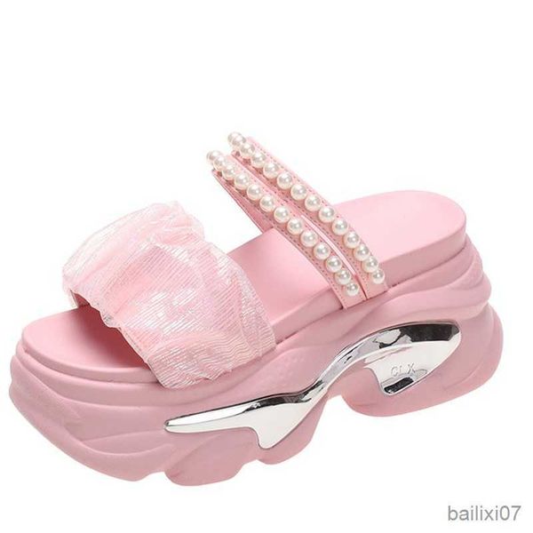 sandals 2023 thick bottom slippers woman fashion pink lace platform sandals mujer 8cm women's pearl strap chunky sandals summer r230821, Black
sandals 2023 thick bottom slippers woman fashion pink lace platform sandals mujer 8cm women's pearl strap chunky sandals summer r230821, Black