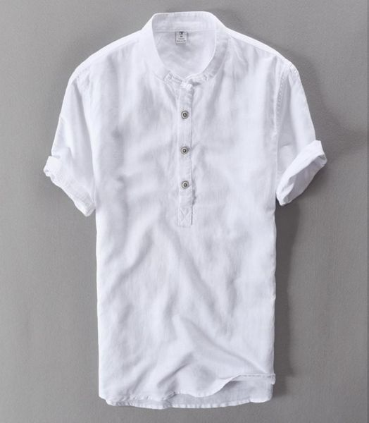 stand collar men039s short sleeve linen cotton shirt with botton white green blue summer casual shirts men new6549726, White;black
stand collar men039s short sleeve linen cotton shirt with botton white green blue summer casual shirts men new6549726, White;black