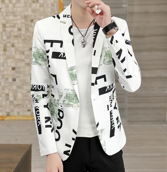 men blazers spring business casual male slim fit letter printing suit jacketsdress coat branded male clothing5403951, White;black
men blazers spring business casual male slim fit letter printing suit jacketsdress coat branded male clothing5403951, White;black