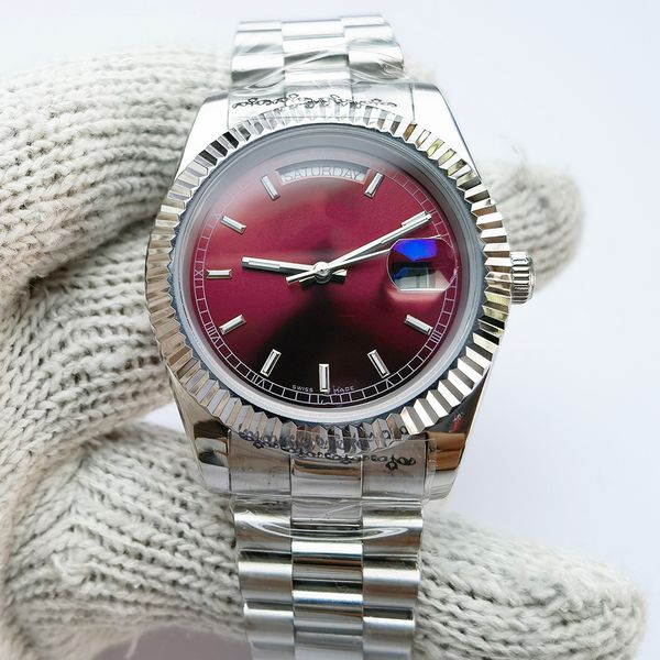 men's watch automatic mechanical watch weekly journal type cushioning device 41mm three-plate with oyster steel folding buckle brown di, Slivery;brown
men's watch automatic mechanical watch weekly journal type cushioning device 41mm three-plate with oyster steel folding buckle brown di, Slivery;brown