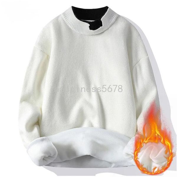men's sweaters thicken fleece winter men knitted round neck plush male warm pullover fashion solid color korean style jumper, White;black
men's sweaters thicken fleece winter men knitted round neck plush male warm pullover fashion solid color korean style jumper, White;black